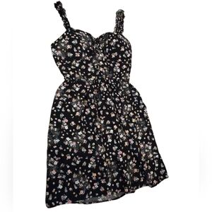 Floral Black Dress Size Small AUW Sumer Dress
